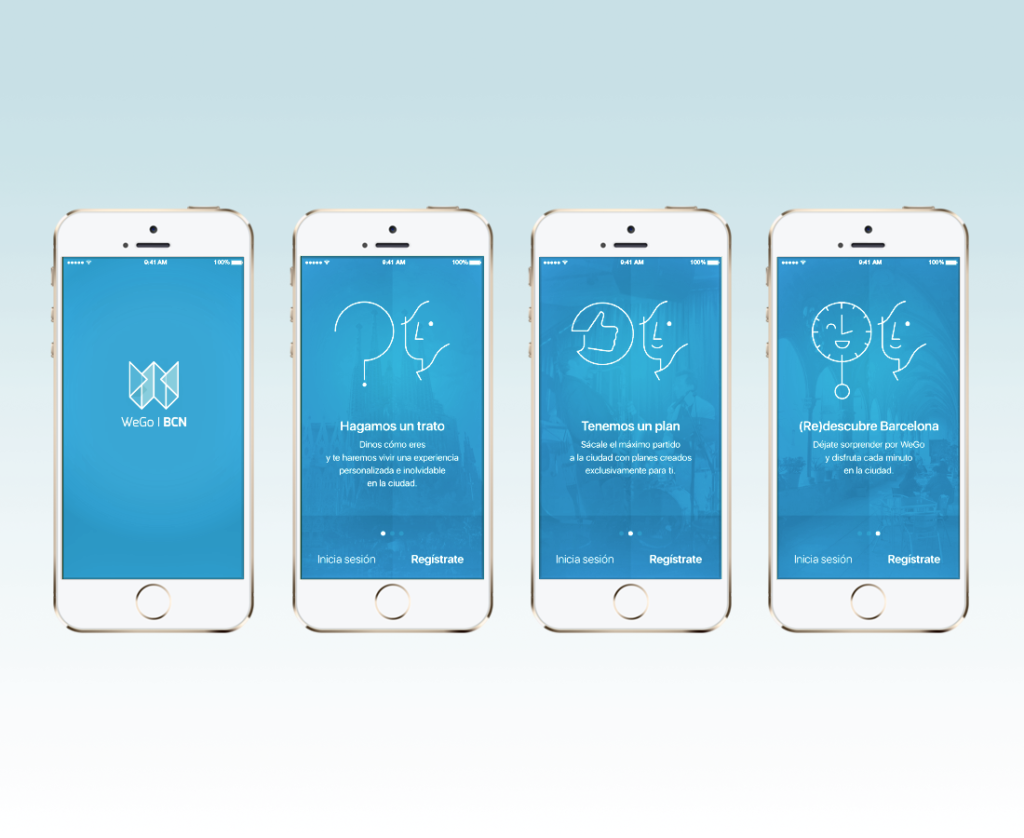 WeGo City app on boarding design development
