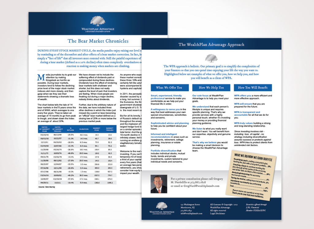 Wealth Plan Advantage marketing materials design