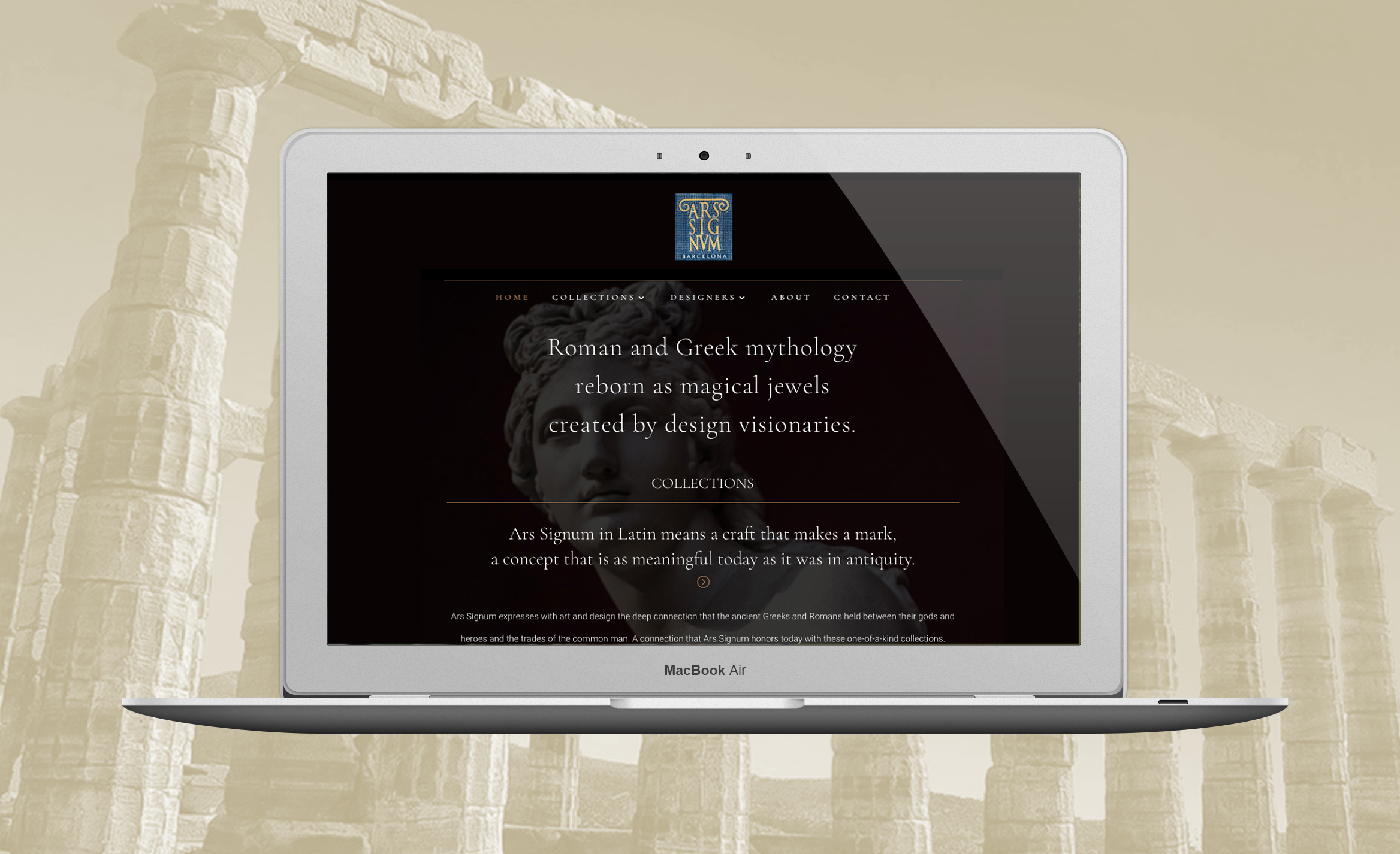 Ars Signum website home page design