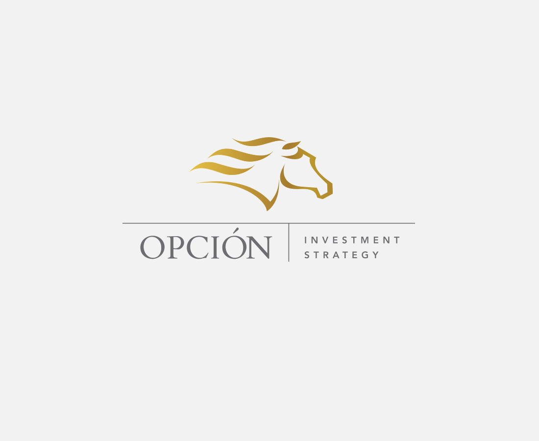 Opción Investment Strategy brand logo signature vertical for collateral materials
